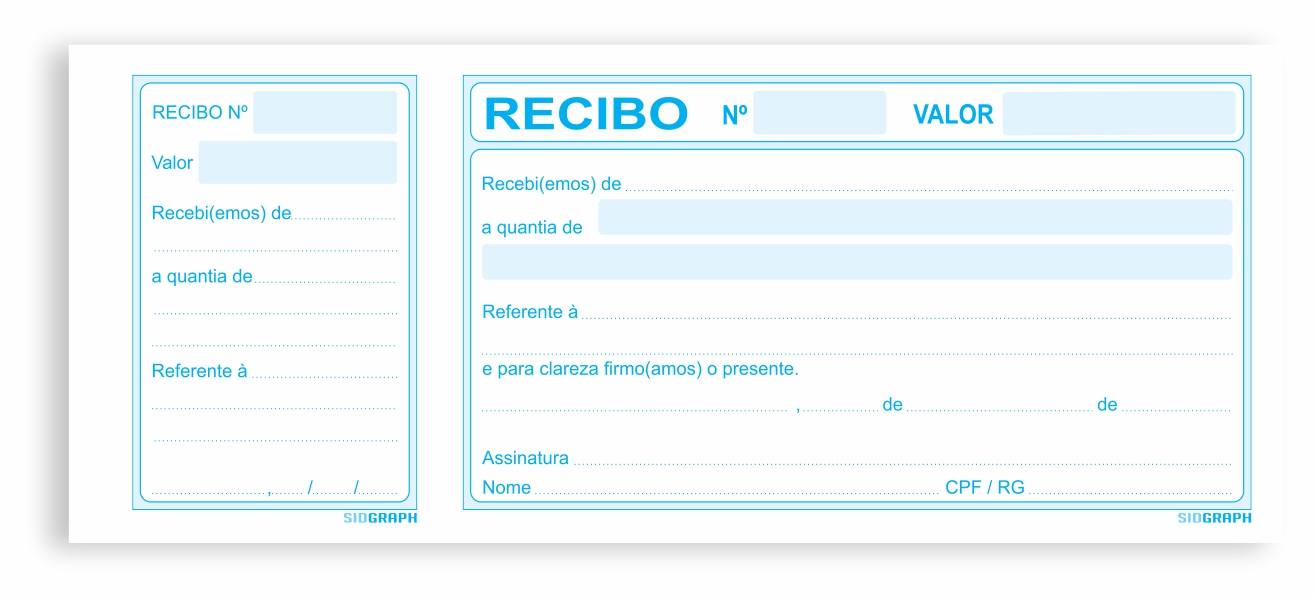 RECIBO COMERCIAL C/C AZUL  50F 208X86 FSC