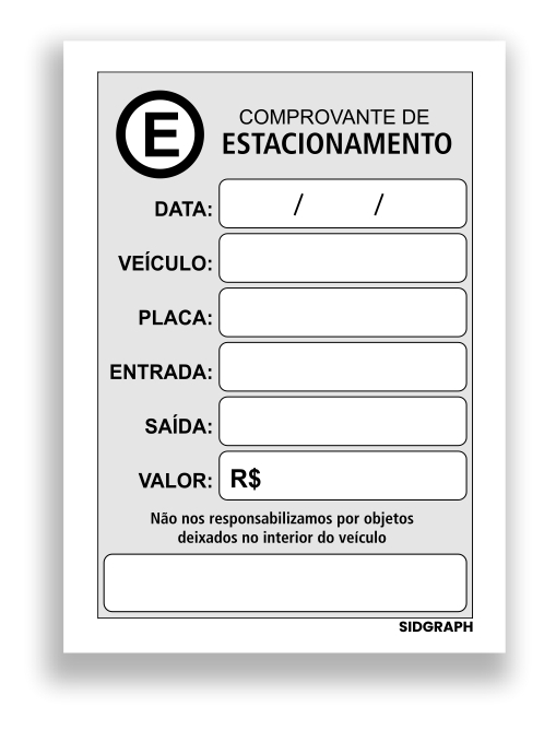 COMANDA P ESTACIONAMENTO FT 78X108 56GM - 100 FLS FSC