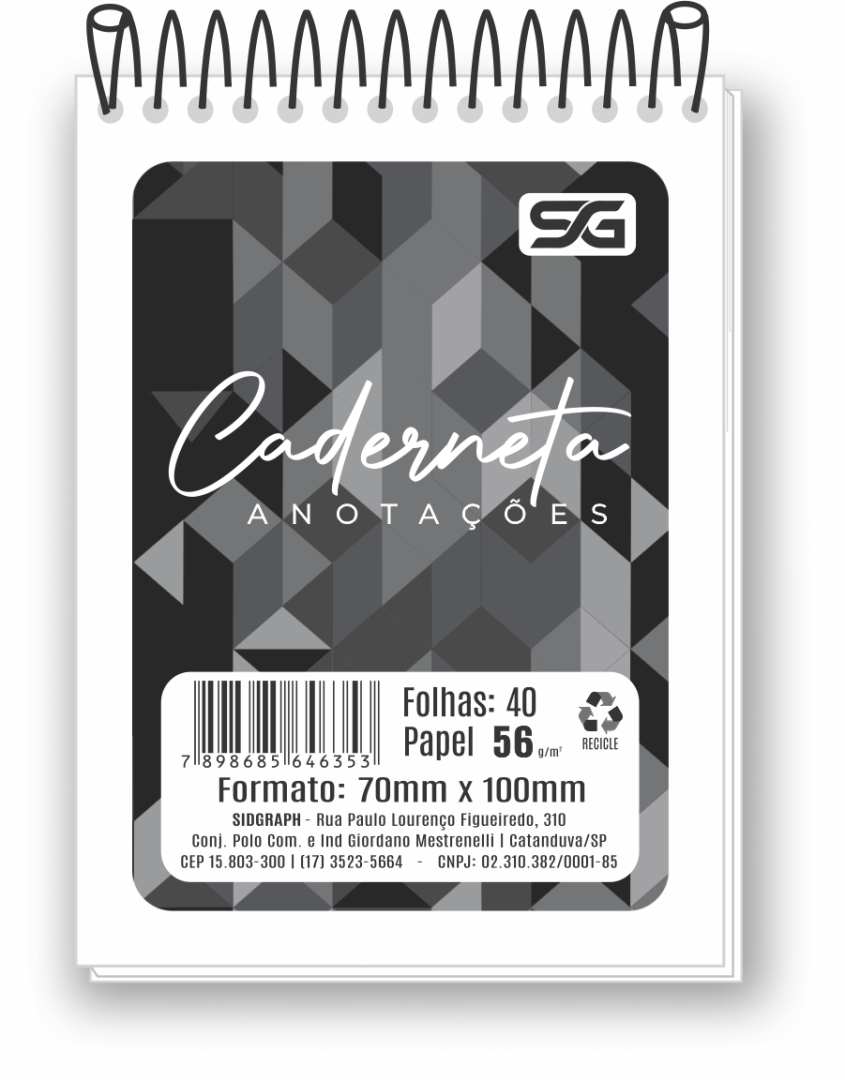 Caderneta 1/16 - Capa Flexível