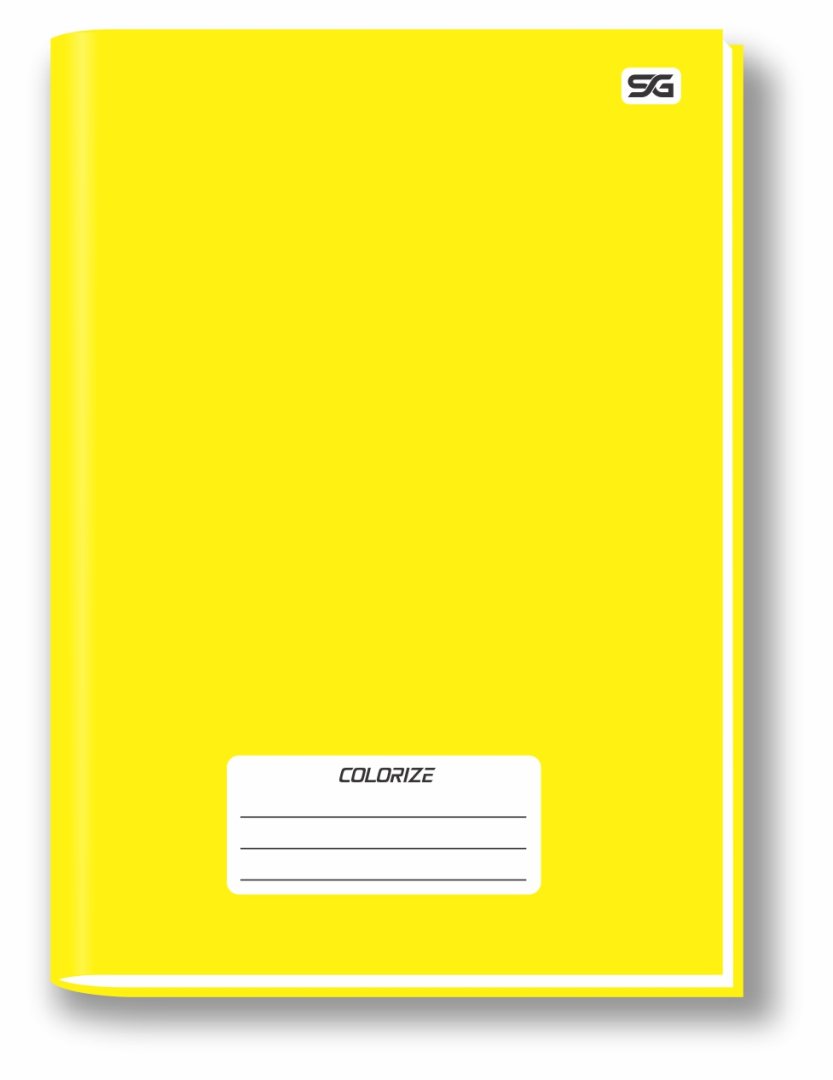 CADERNO 1/4 - CAPA DURA - COSTURADO AMARELO