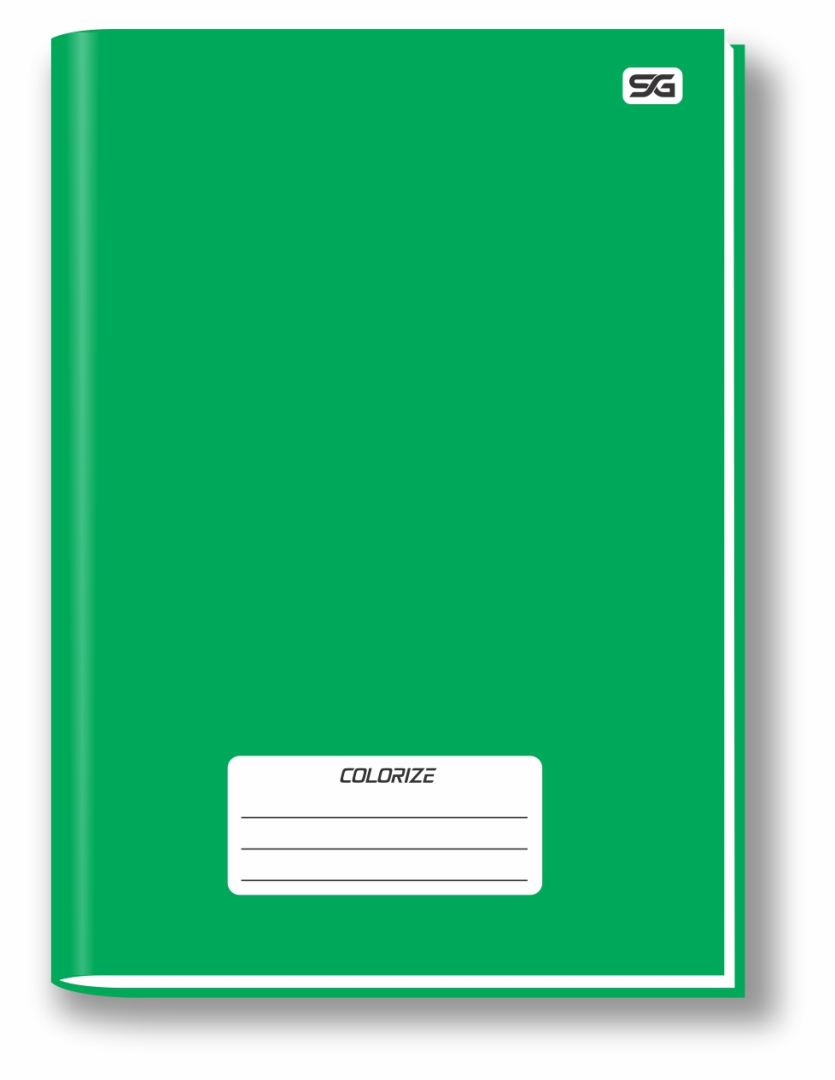 CADERNO 1/4 - CAPA DURA - COSTURADO - VERDE
