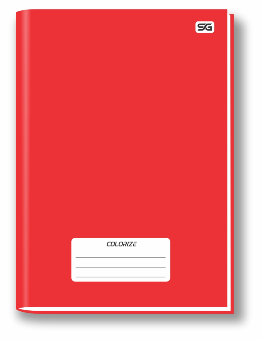 CADERNO 1/4 - CAPA DURA - COSTURADO VERMELHO