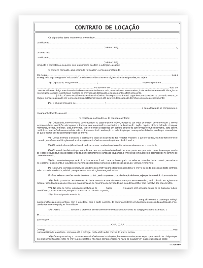 CONTRATO DE LOCAÇÃO