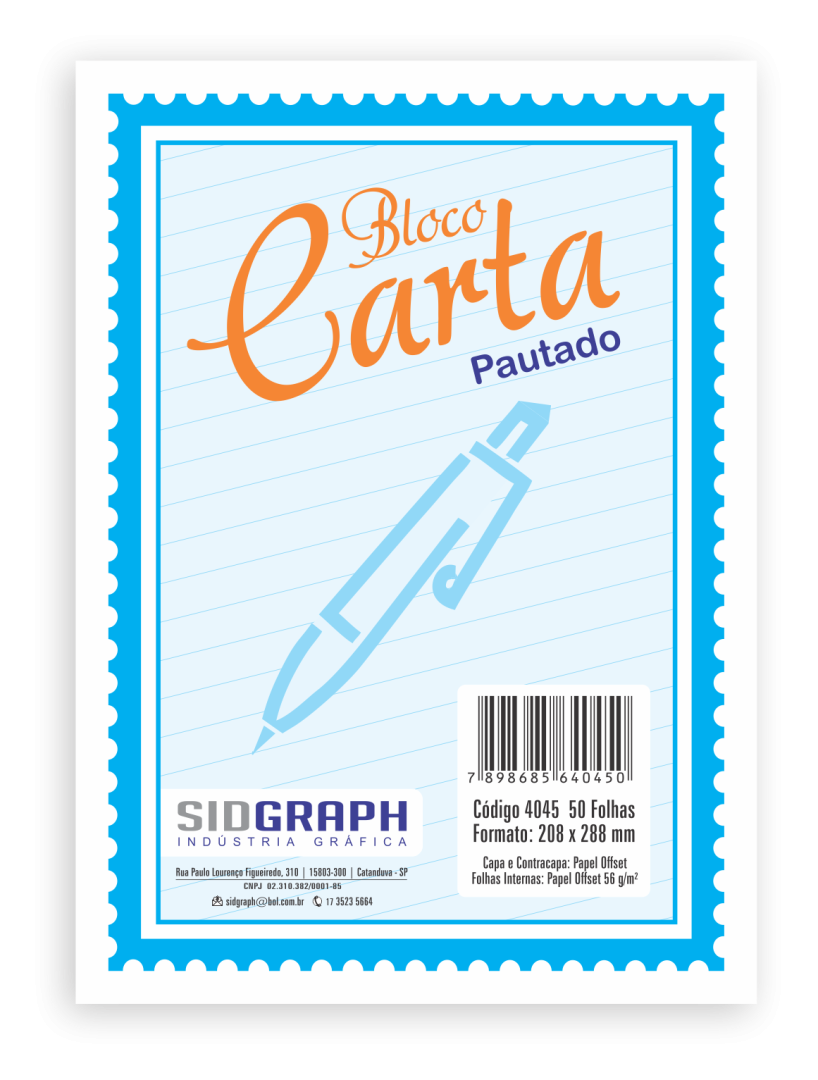 BLOCO DE CARTA PAUTADO