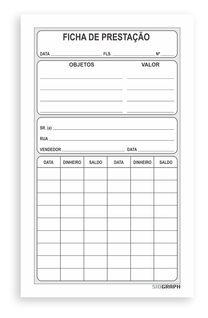 FICHA DE PRESTAÇÃO