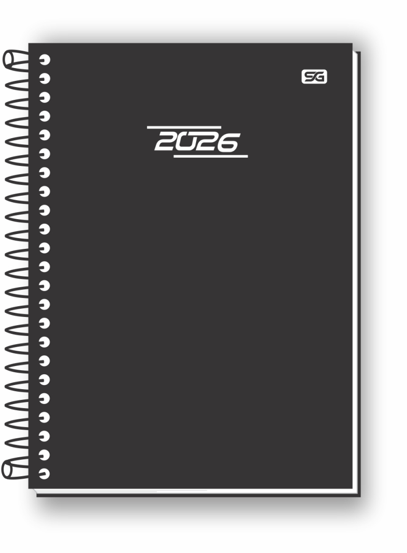 Agenda AVERAGE - Espiral - Preta