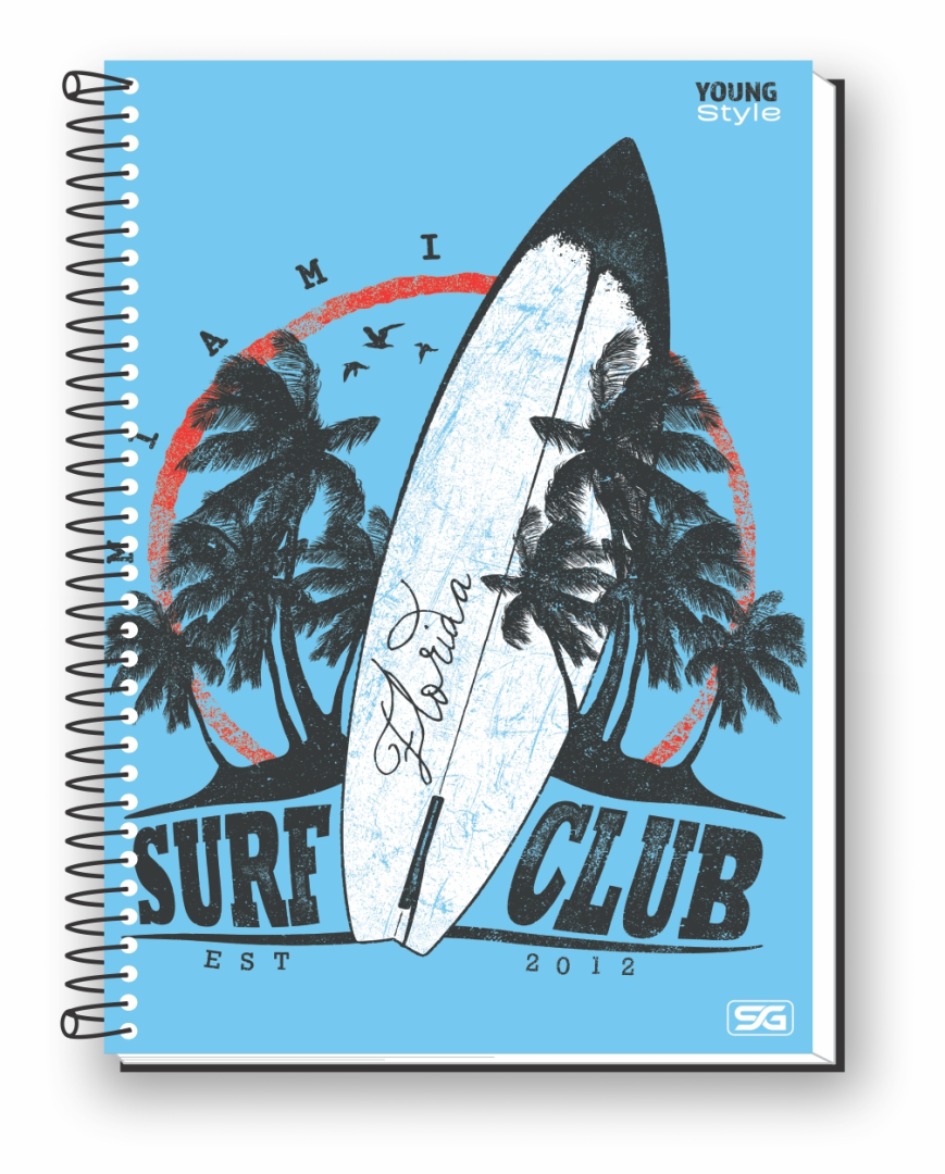 Caderno Universitário - Capa Dura - YOUNG STYLE - 10 Matérias